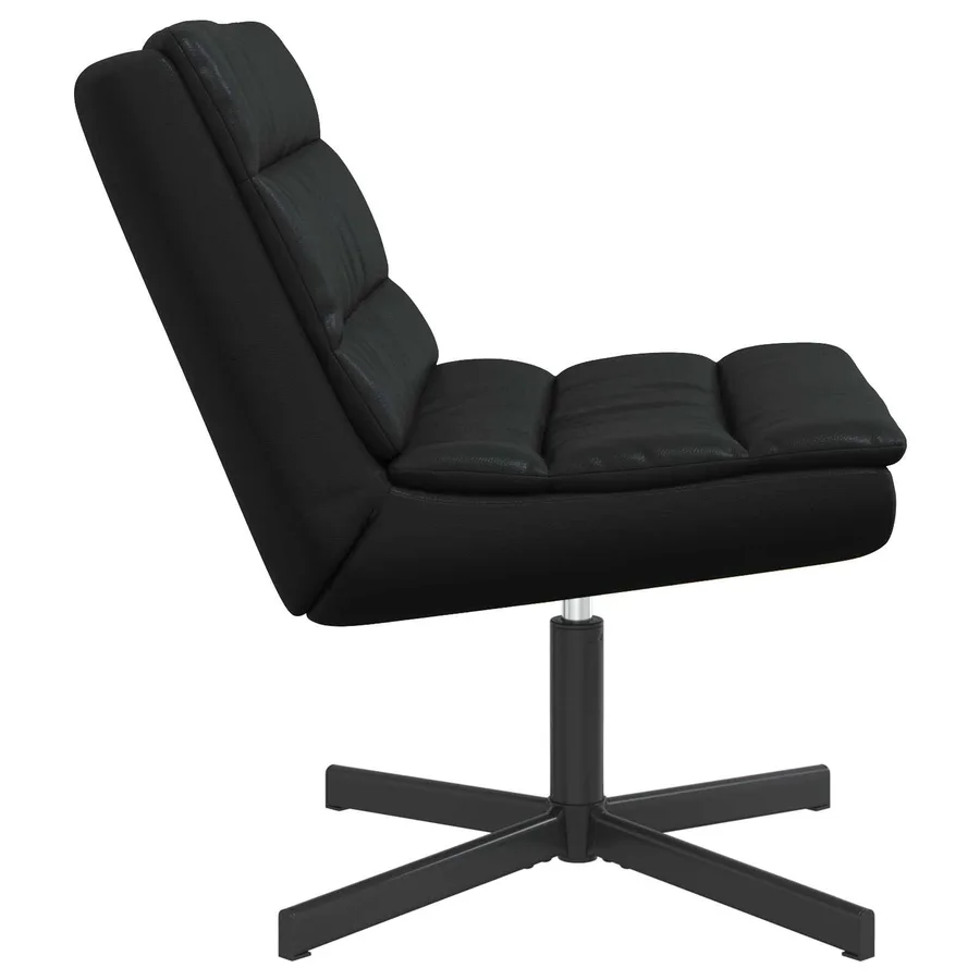Chaise pivotante Noir 63 x 75 x 76 cm PU brillant - 3