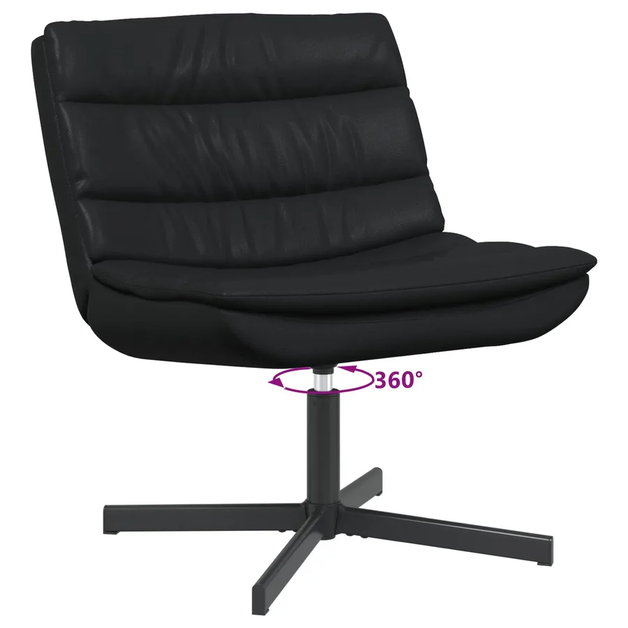 Chaise pivotante Noir 63 x 75 x 76 cm PU brillant - 5