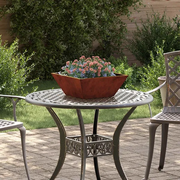 Cache-pot de jardin 5 pc Rouillé 40 x 40 x 15 cm Acier patiné