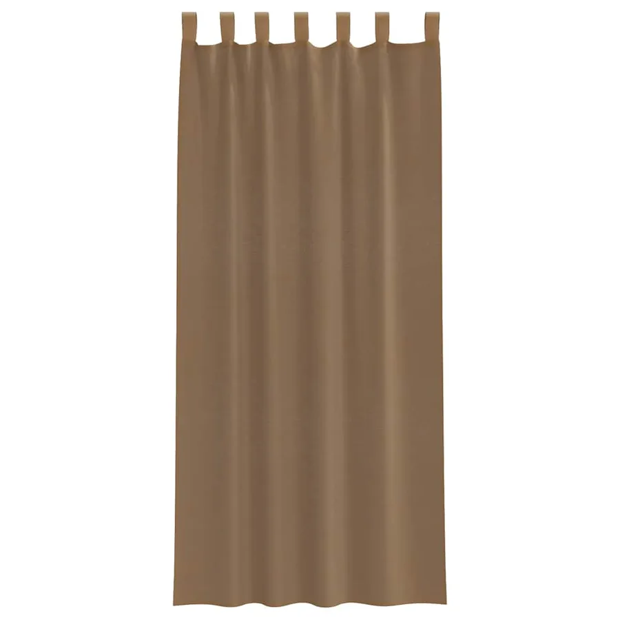Voilages à œillets 2 pcs marron clair 140 x 245 cm - 4