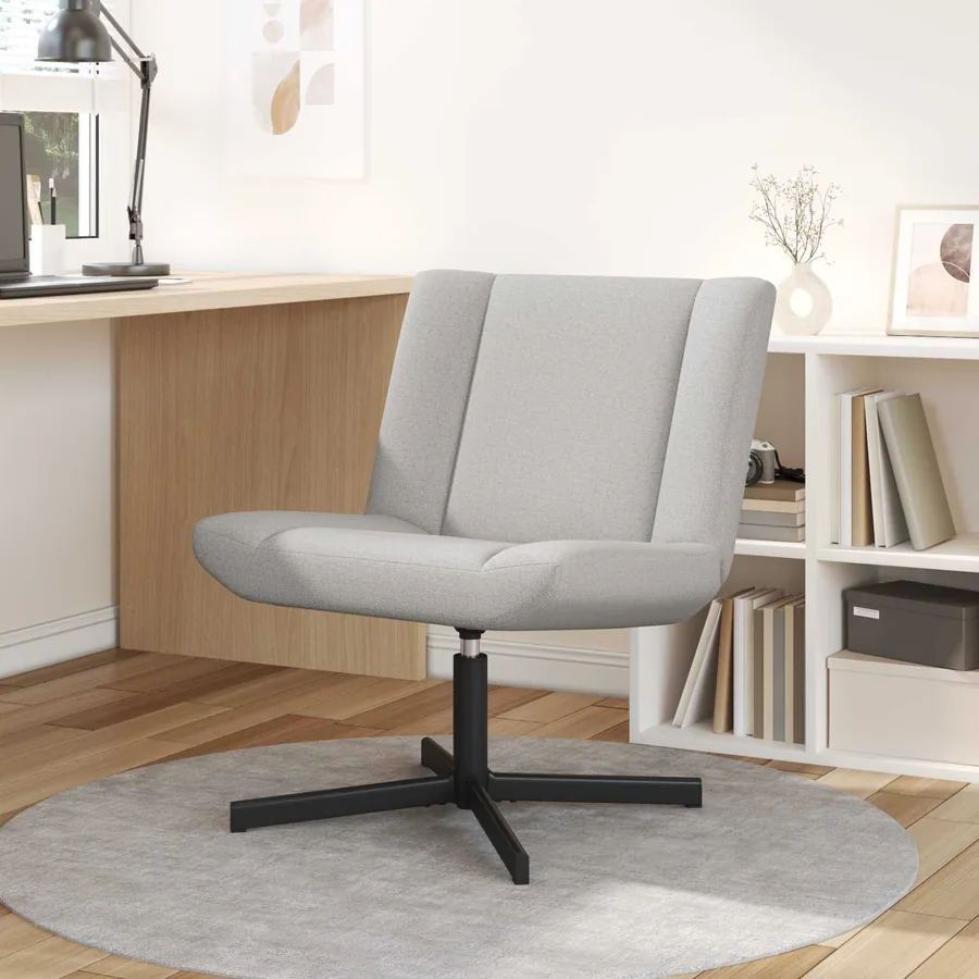 Chaise pivotante Gris nuage 63 x 75 x 76 cm tissu