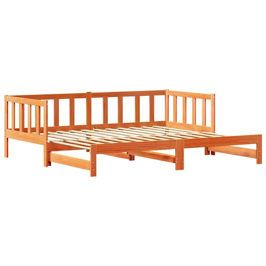 Lit Pull-out de Jour Brun cire 193,5 x 184 x 66 cm Pin massif - 10