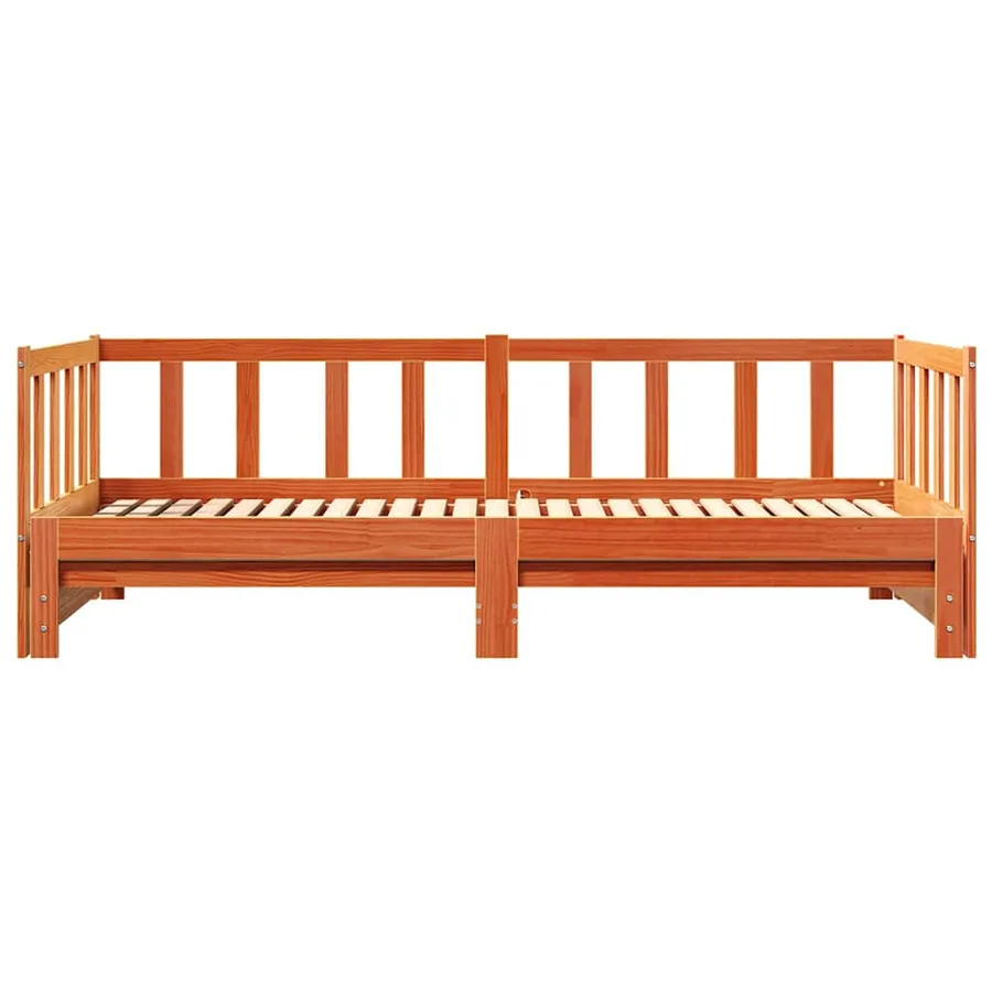 Lit Pull-out de Jour Brun cire 193,5 x 184 x 66 cm Pin massif - 5