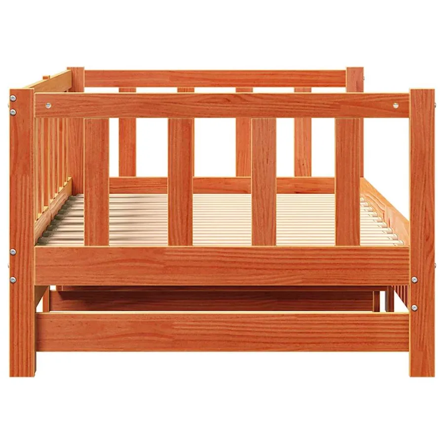 Lit Pull-out de Jour Brun cire 193,5 x 184 x 66 cm Pin massif - 6