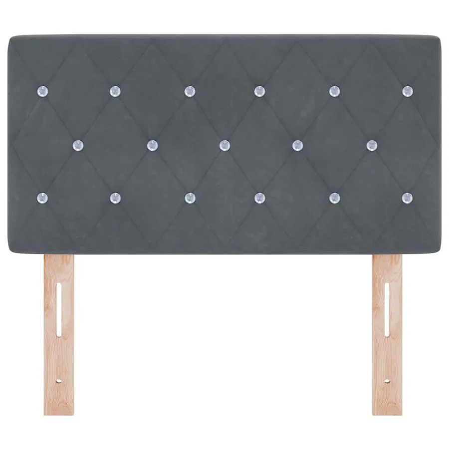 Tête de lit LED avec bandes LED Gris foncé 80 cm Velours - 5