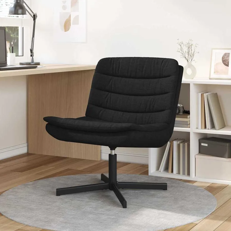 Chaise pivotante Noir 63 x 75 x 76 cm tissu