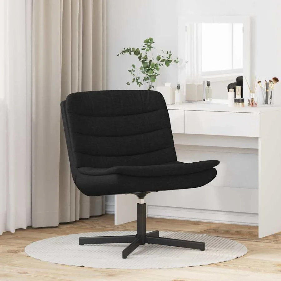 Chaise pivotante Noir 63 x 75 x 76 cm tissu - 3