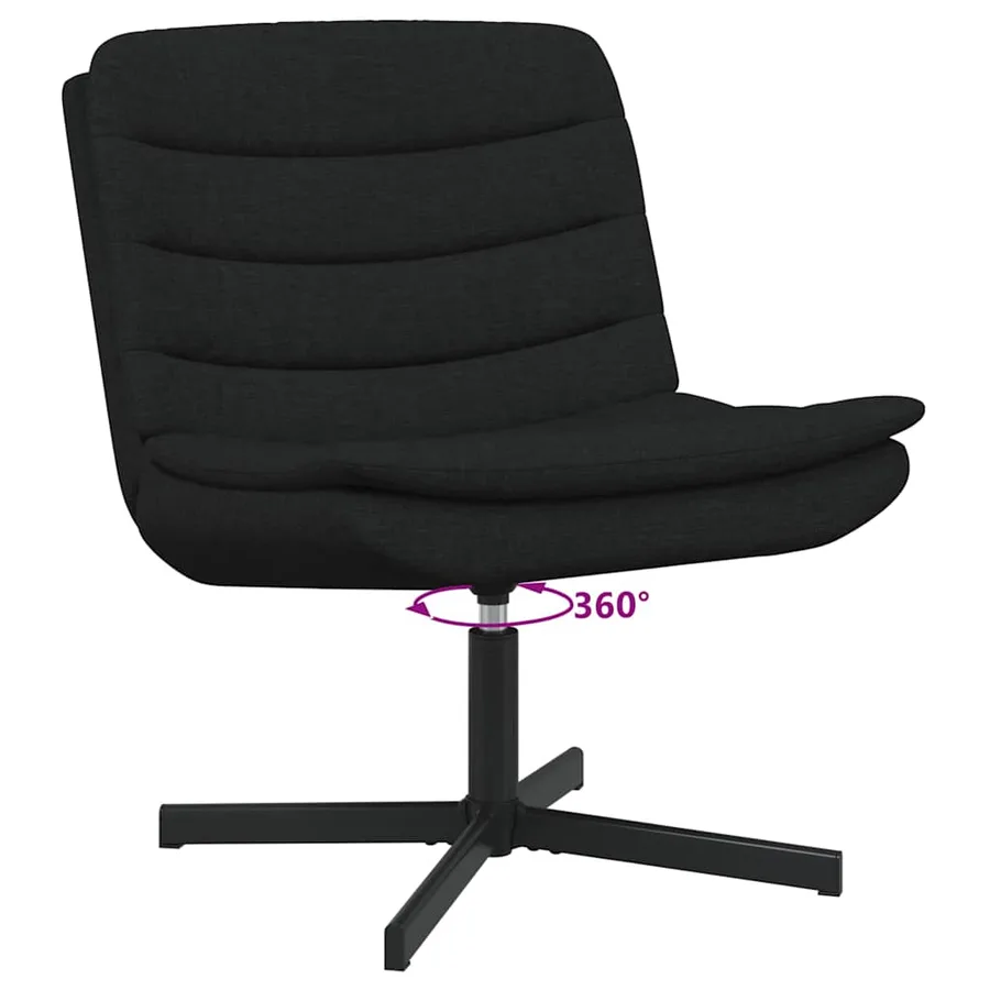 Chaise pivotante Noir 63 x 75 x 76 cm tissu - 9