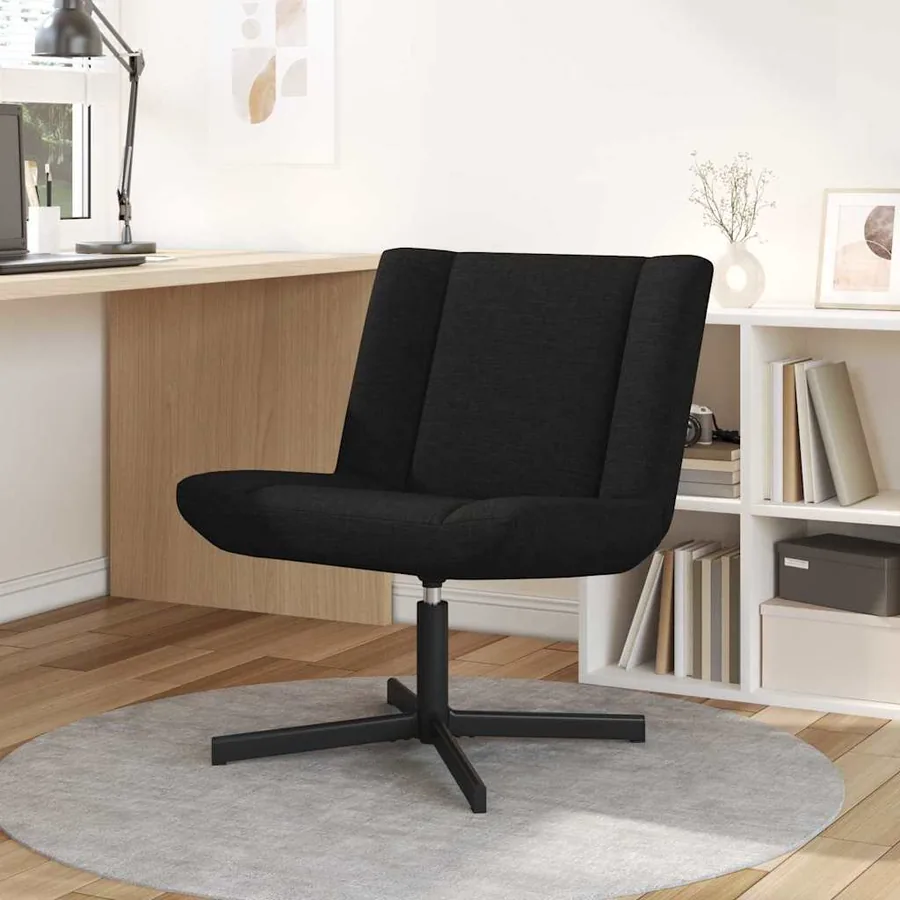 Chaise pivotante Noir 63 x 75 x 76 cm tissu