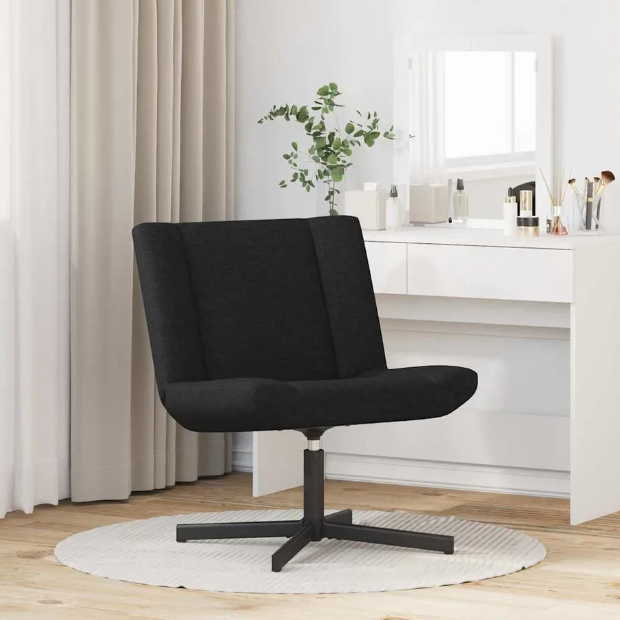 Chaise pivotante Noir 63 x 75 x 76 cm tissu - 3