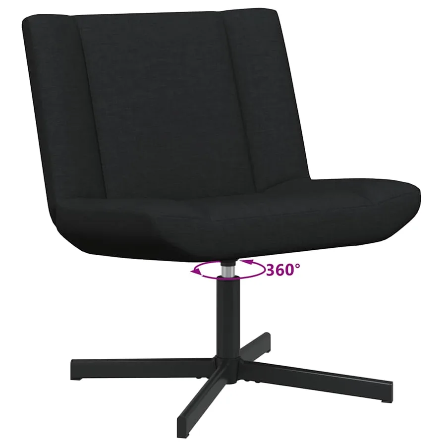 Chaise pivotante Noir 63 x 75 x 76 cm tissu - 9