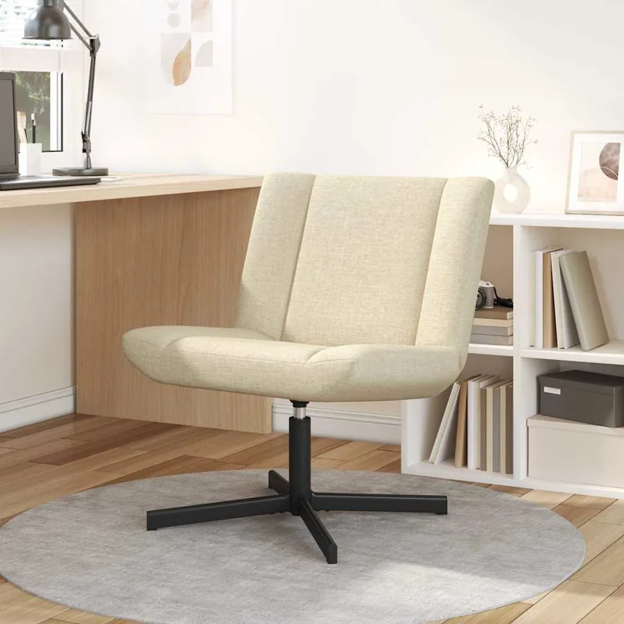 Chaise pivotante Crème 63 x 75 x 76 cm tissu