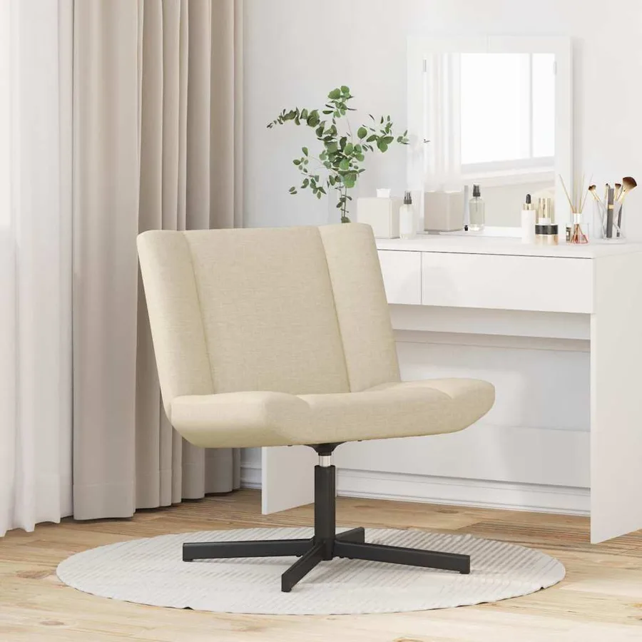 Chaise pivotante Crème 63 x 75 x 76 cm tissu - 3