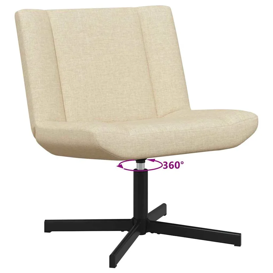 Chaise pivotante Crème 63 x 75 x 76 cm tissu - 9