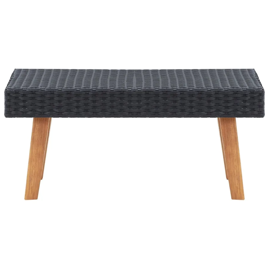 Salon de jardin 4 pcs avec coussins Résine tressée Noir - 7