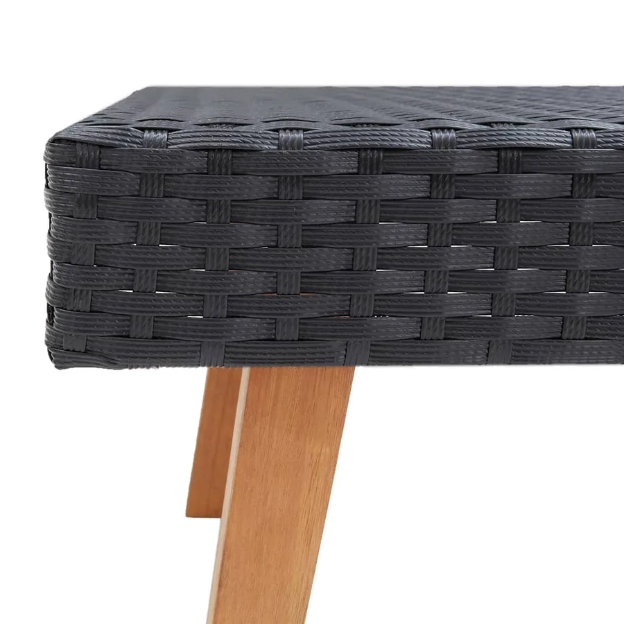 Salon de jardin 4 pcs avec coussins Résine tressée Noir - 8