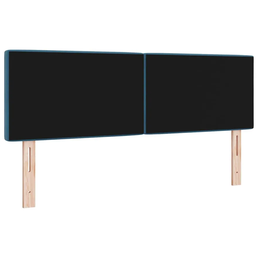 Tête de lit LED avec bandes LED Bleu foncé 144 cm Velours - 7