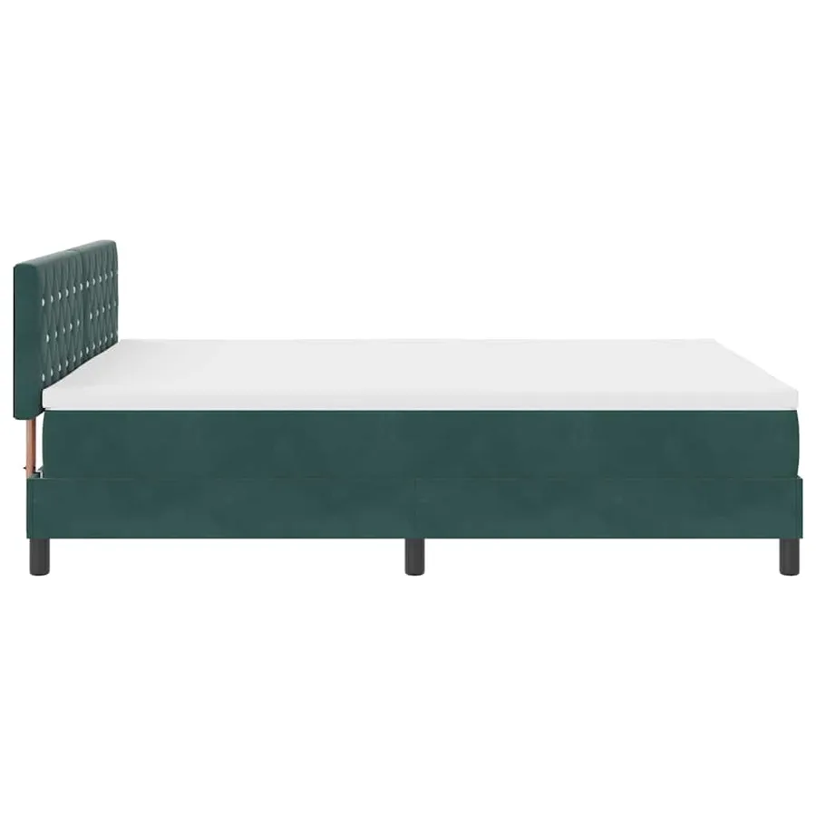 Lit à ressort LED avec matelas Vert foncé 140 x 200 cm Velours - 7