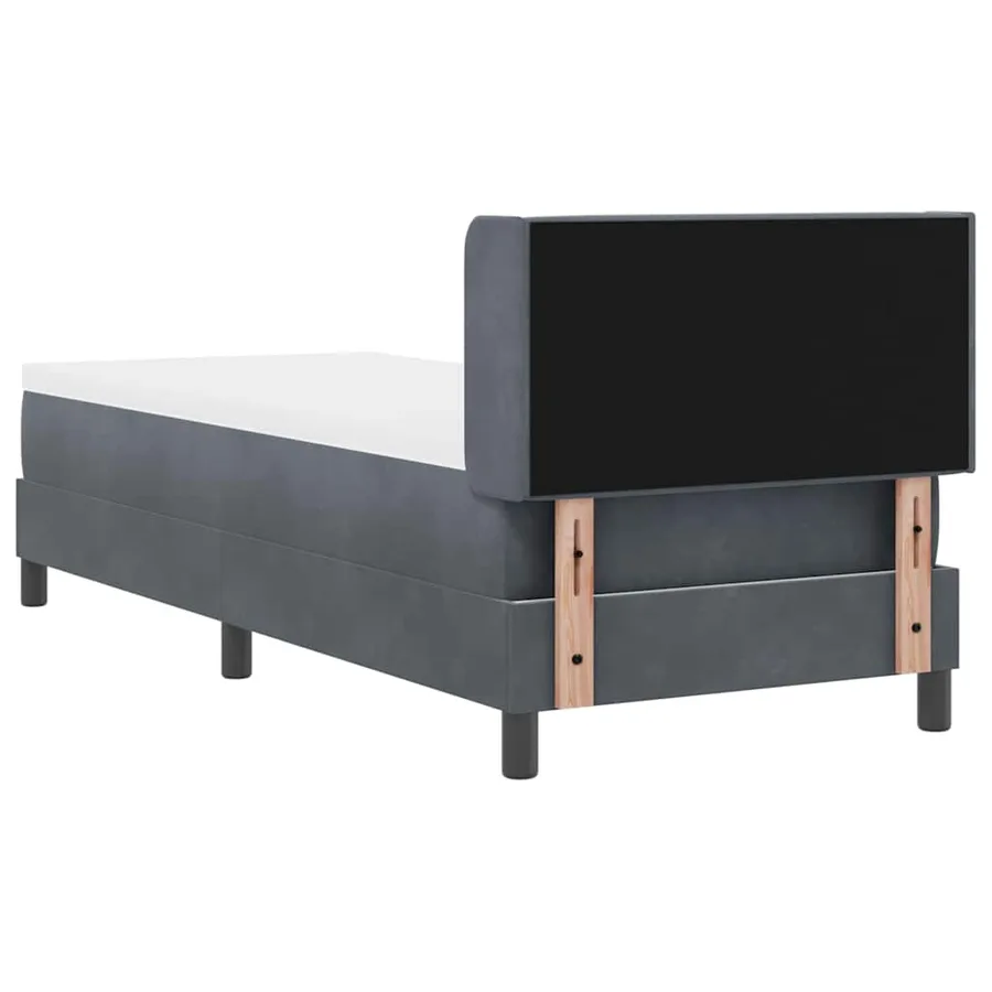 Lit à ressorts avec tête de lit Gris foncé 200 x 80 cm Velours - 9