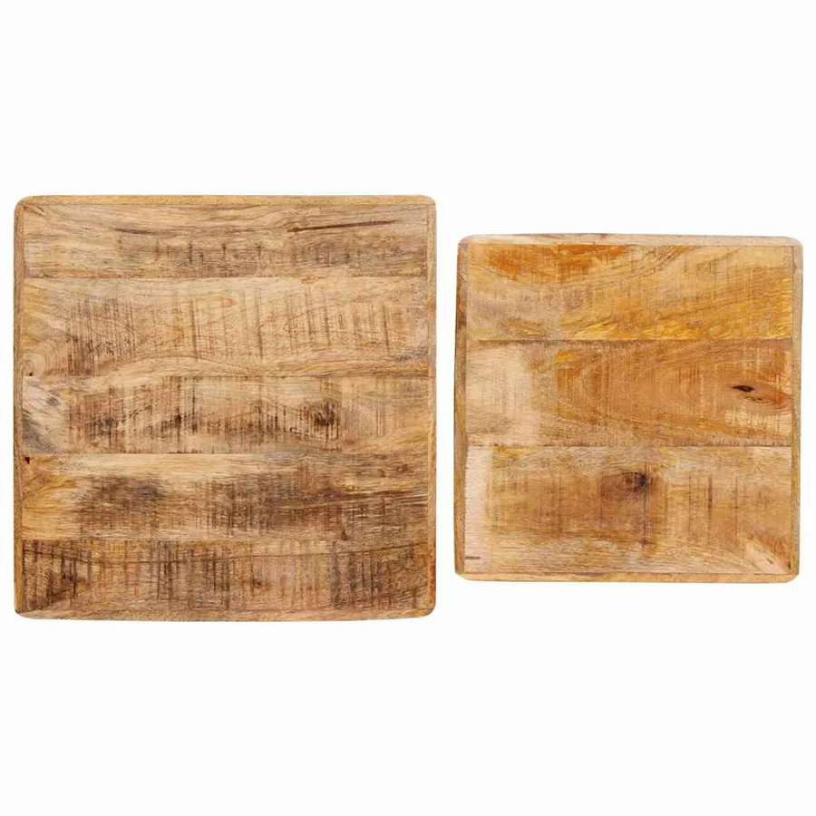 Tables gigognes 2 pcs Marron Bois de mangue massif - 7