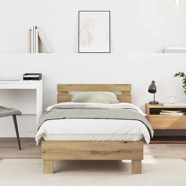 Cadre de lit Chêne artisanal 193 x 95 x 88 cm Bois d'ingénierie