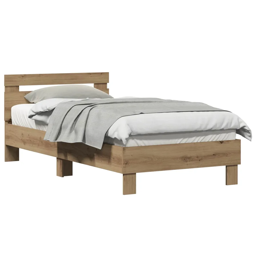 Cadre de lit Chêne artisanal 193 x 95 x 88 cm Bois d'ingénierie - 2