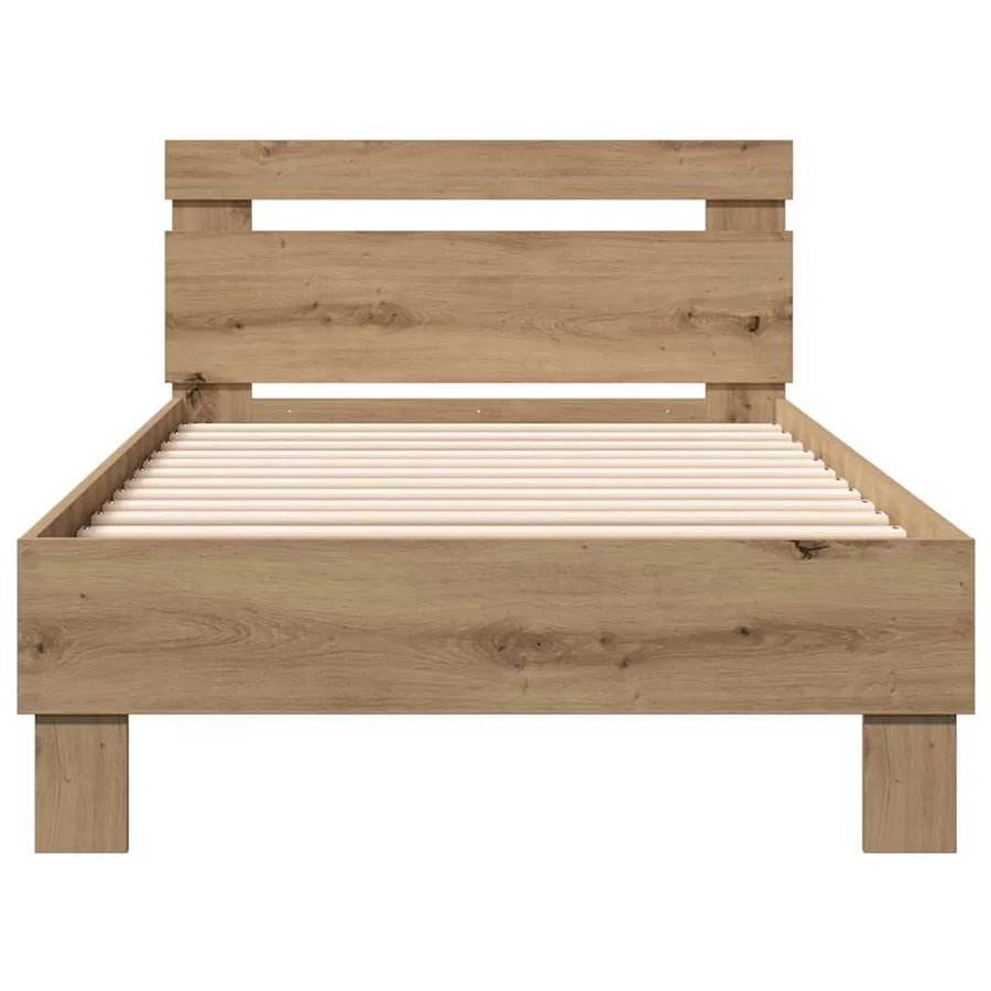 Cadre de lit Chêne artisanal 193 x 95 x 88 cm Bois d'ingénierie - 5