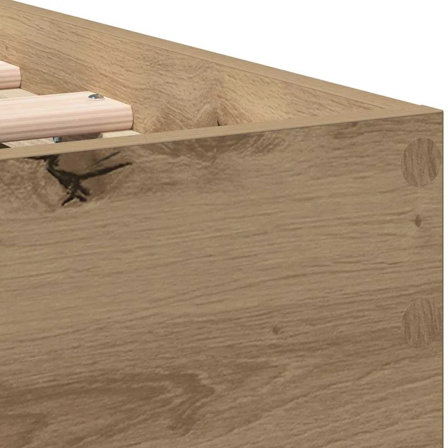 Cadre de lit Chêne artisanal 193 x 95 x 88 cm Bois d'ingénierie - 9