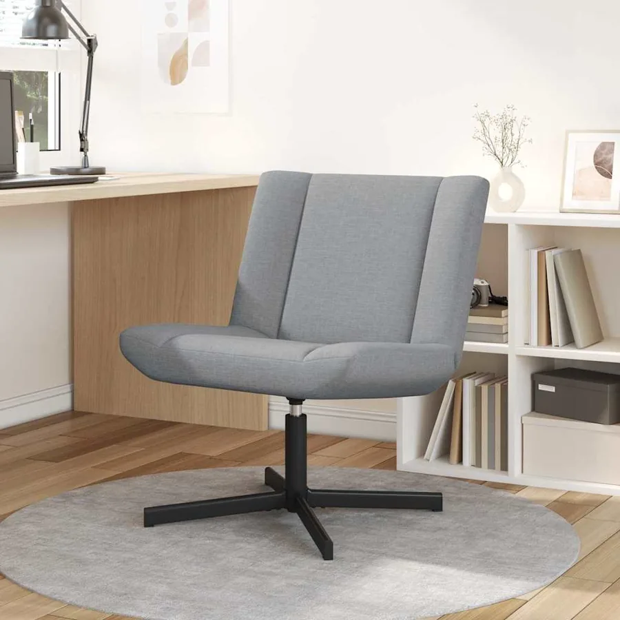 Chaise pivotante Gris clair 63 x 75 x 76 cm tissu