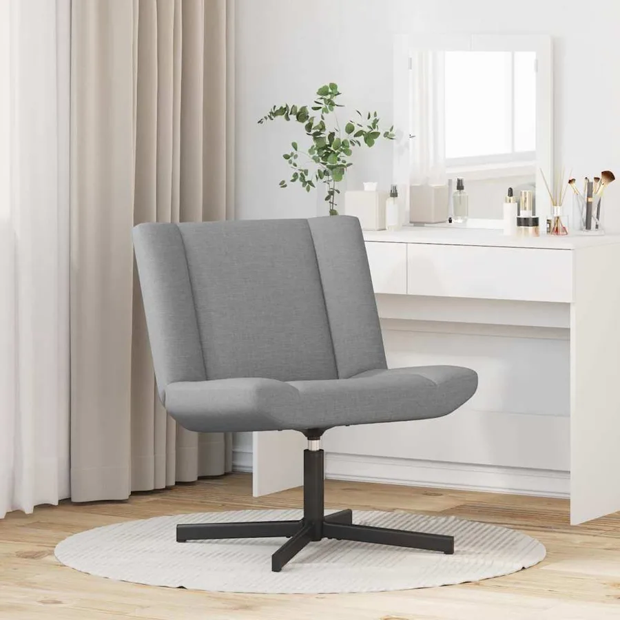 Chaise pivotante Gris clair 63 x 75 x 76 cm tissu - 3