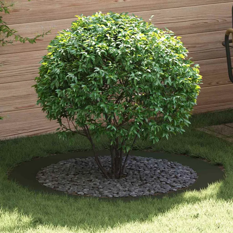 adapté pour anneaux d'arbre plats 5 pc Vert olive Ø90/120 cm