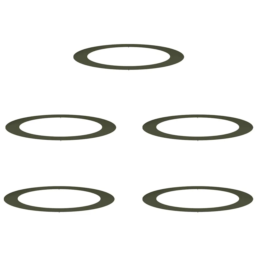 adapté pour anneaux d'arbre plats 5 pc Vert olive Ø90/120 cm - 2