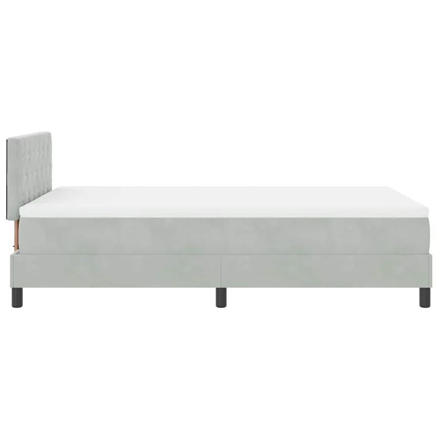 Lit à ressort LED avec matelas Gris clair 120 x 190 cm Velours - 9