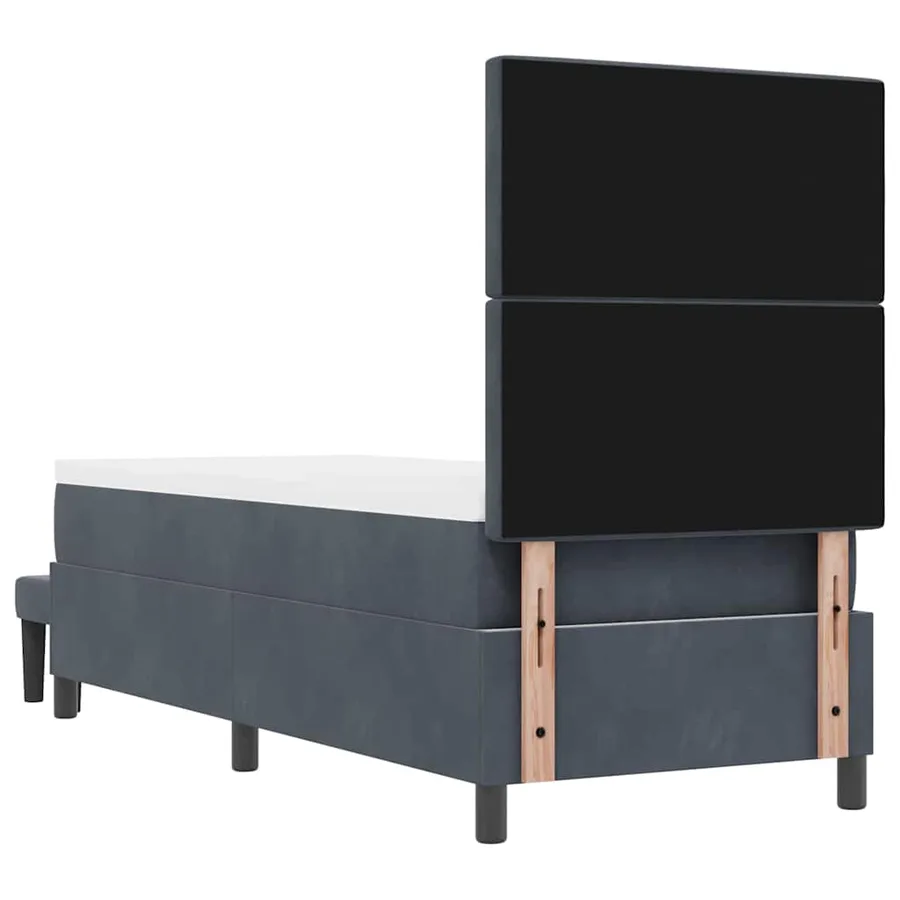 Lit à ressorts avec tête de lit Gris foncé 200 x 80 cm Velours - 10