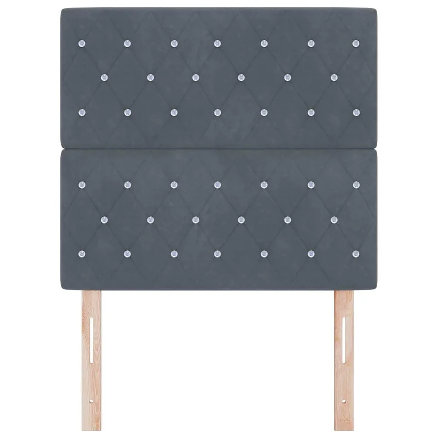 Tête de lit Gris foncé 90 cm Velours - 4