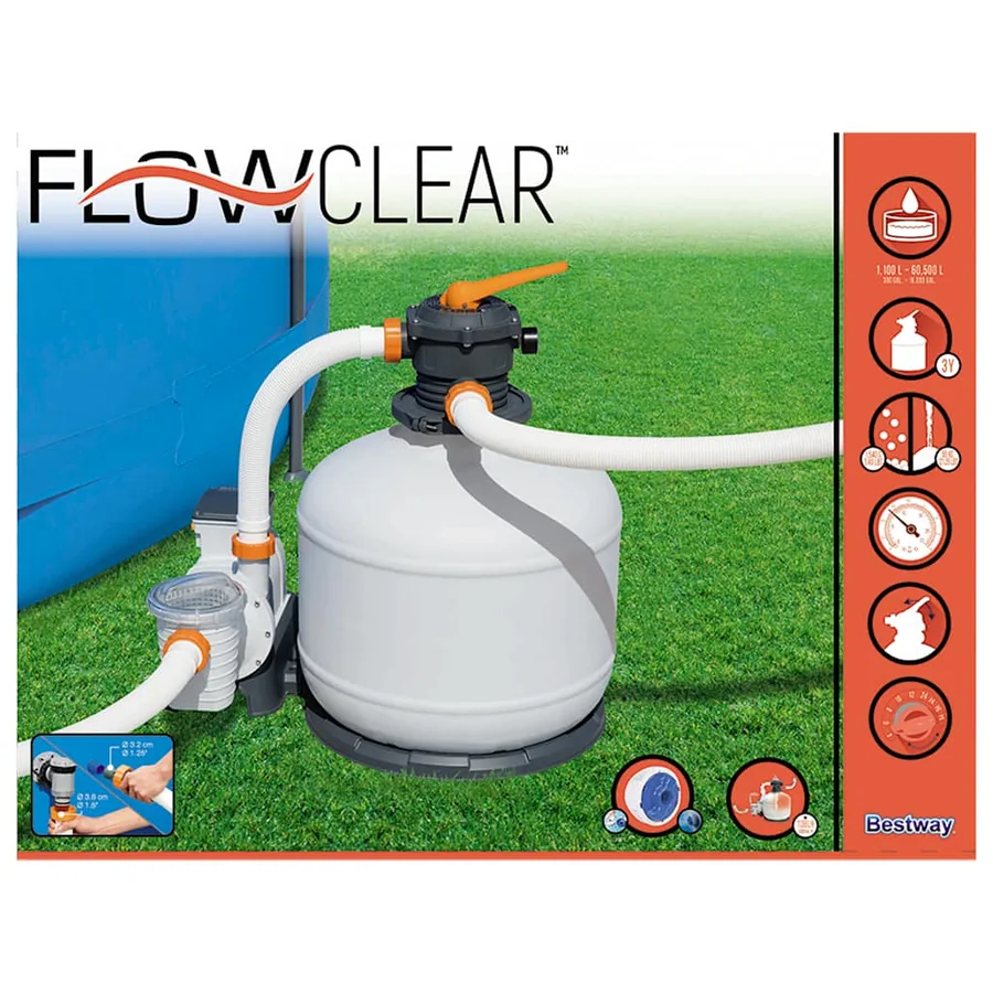 Bestway Pompe de filtre à sable Flowclear 11355 L/h - 8