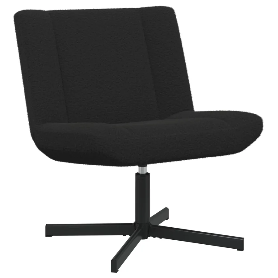 Chaise pivotante Noir 63 x 75 x 76 cm Peau de mouton