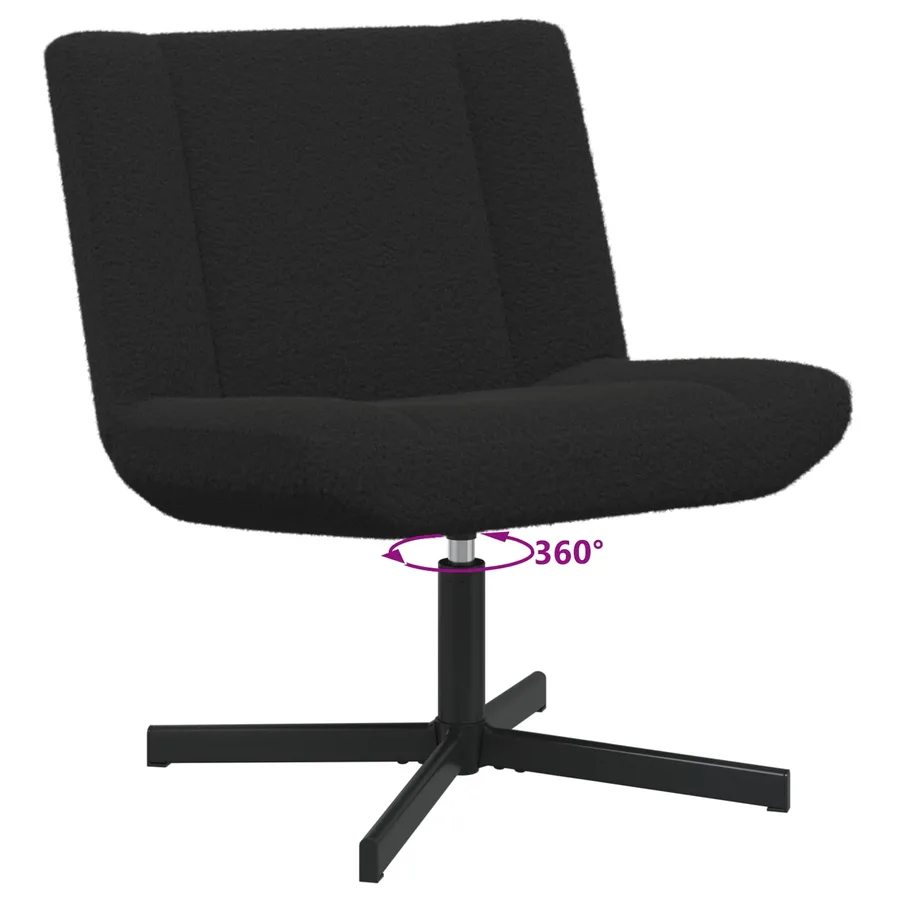 Chaise pivotante Noir 63 x 75 x 76 cm Peau de mouton - 5