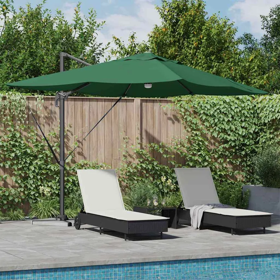 Parasol Vert 351 x 250 x 253 cm Polyester et Aluminium