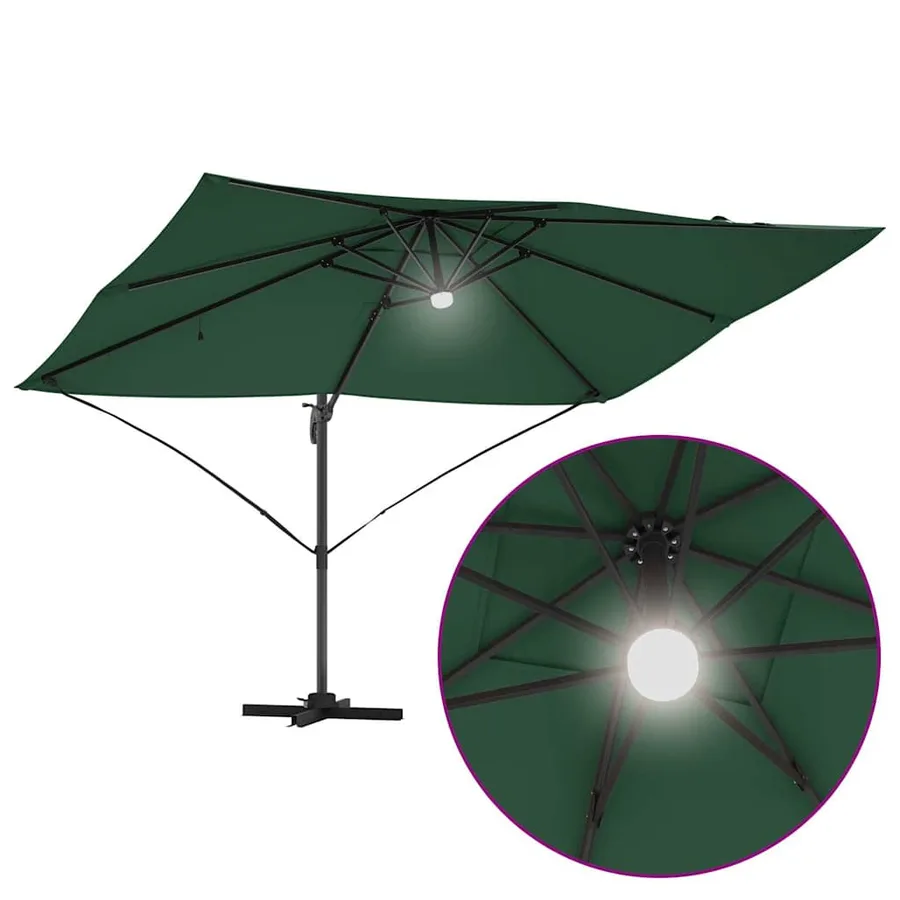 Parasol Vert 351 x 250 x 253 cm Polyester et Aluminium - 12
