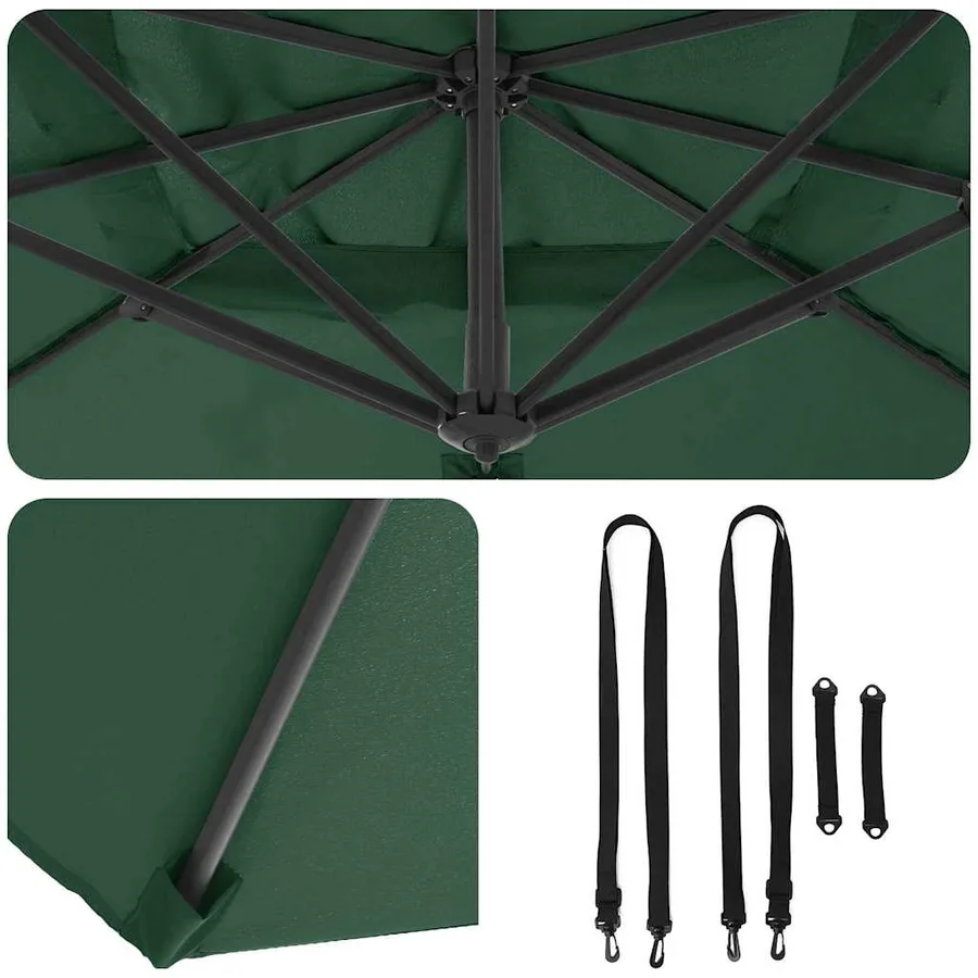 Parasol Roma Vert 286 x 284 x 265 cm Aluminium et polyester - 10