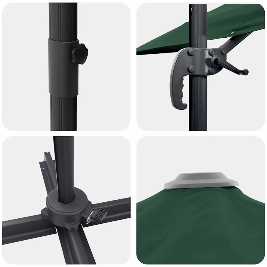 Parasol Roma Vert 286 x 284 x 265 cm Aluminium et polyester - 9