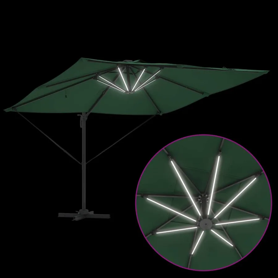 Parasol Vert 286 x 284 x 270 cm Aluminium et polyester - 11