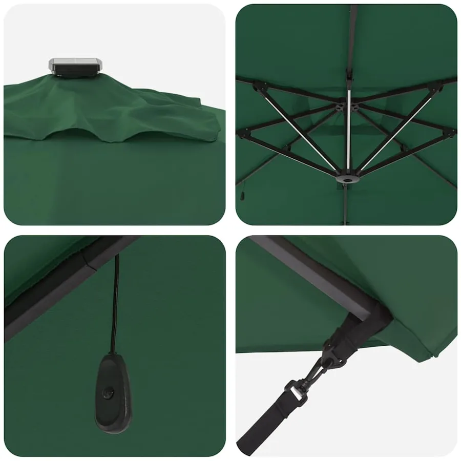 Parasol Vert 286 x 284 x 270 cm Aluminium et polyester - 9