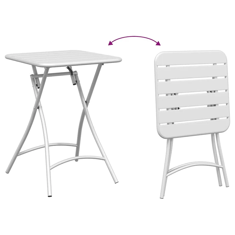 Ensemble bistrot 3 pcs Blanc Acier - 10