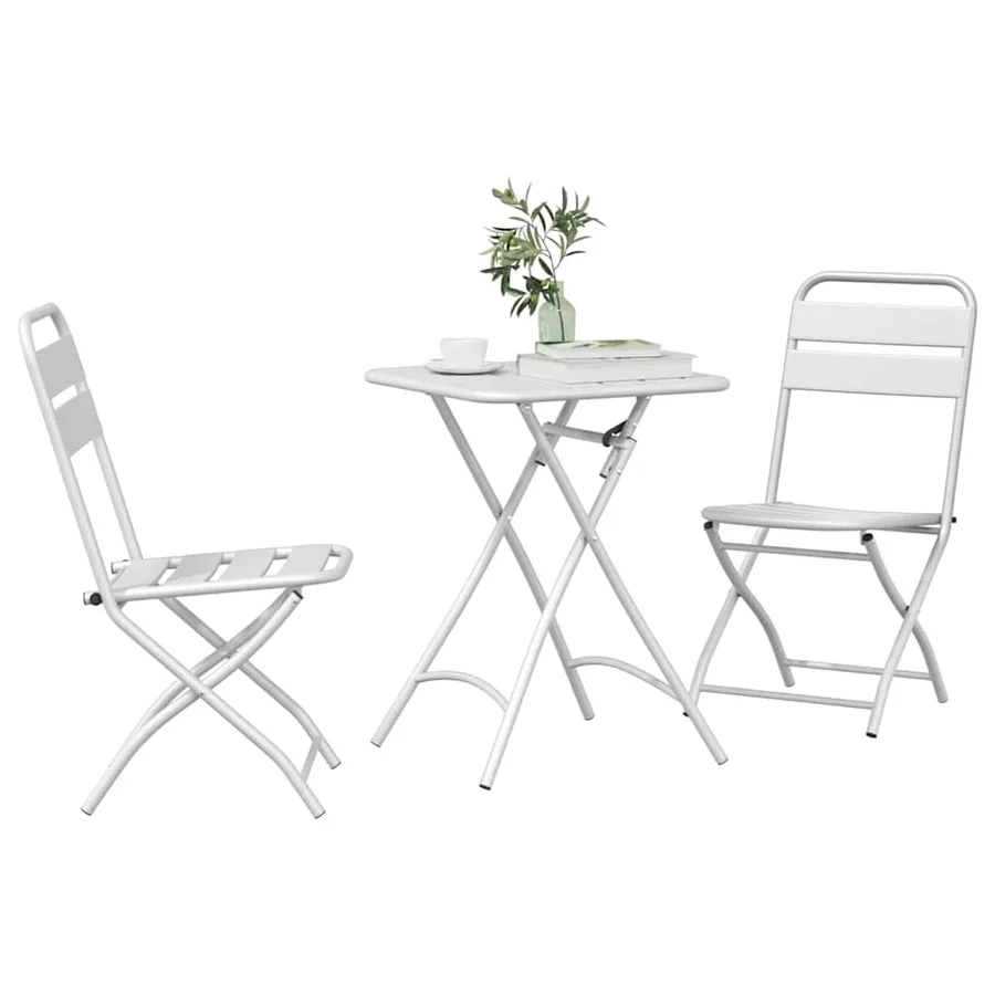 Ensemble bistrot 3 pcs Blanc Acier - 3