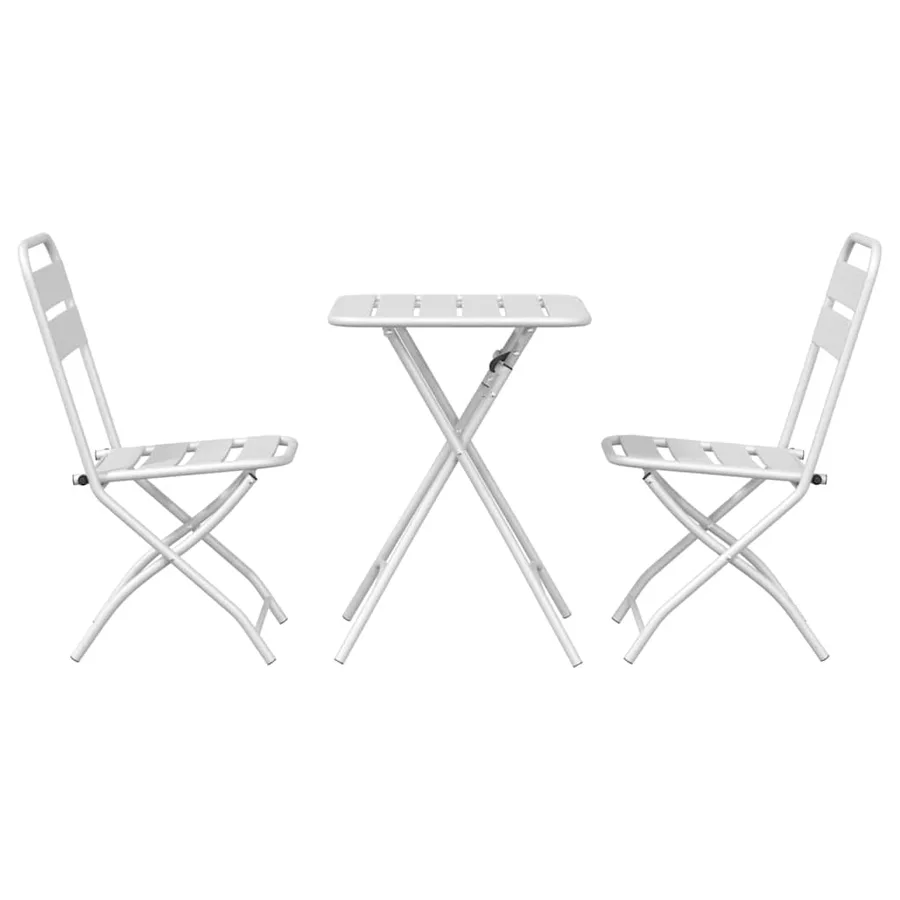 Ensemble bistrot 3 pcs Blanc Acier - 7