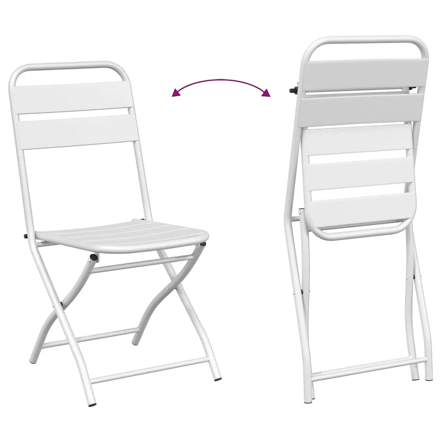Ensemble bistrot 3 pcs Blanc Acier - 9