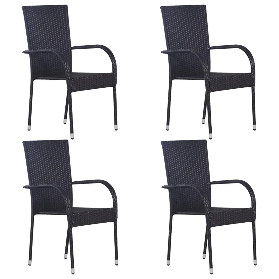 Ensemble à manger de jardin 5 pcs Noir - 2