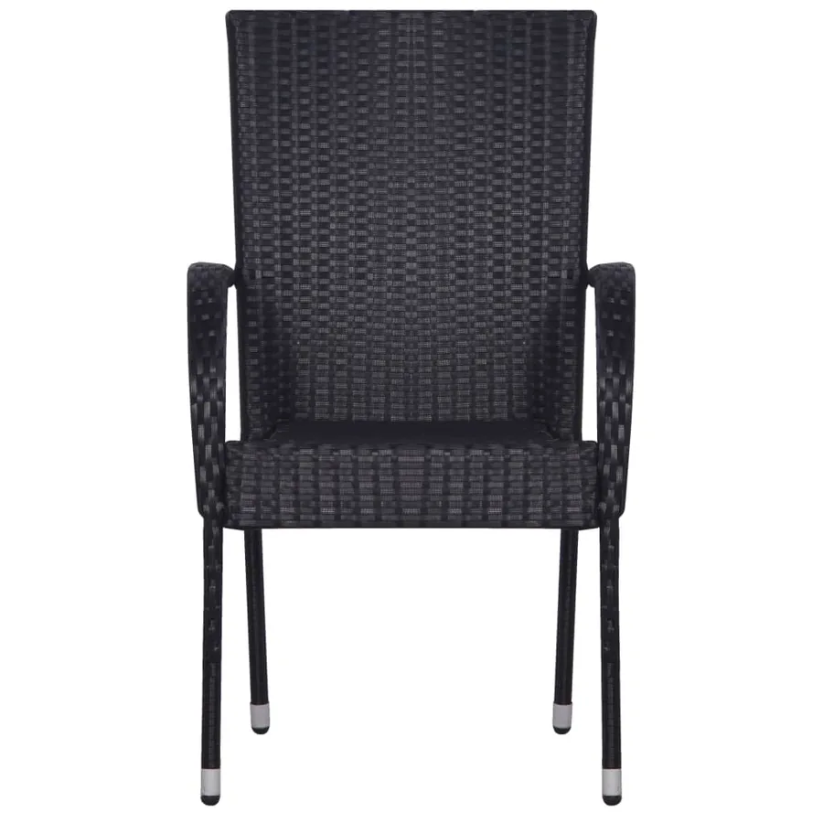 Ensemble à manger de jardin 5 pcs Noir - 4